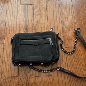 Black suede crossbody